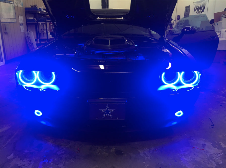 2015-2019 Dodge Challenger LED Fog Light Halo Kit- Surface Mount- Wate Late Model Lighting 2015-2019 Dodge Challenger LED Fog Light Halo Kit- Surface Mount- Wate Late Model Lighting