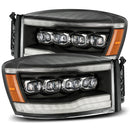 Dodge Ram (06-08): Alpharex NOVA LED Projector Headlights (Quad Beam)