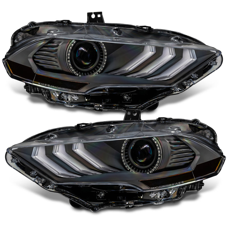 Ford Mustang (18-23): Oracle Dynamic Colorshift LED Headlights (Black Series)