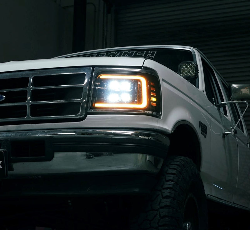 Ford F-Series/Bronco (1992-1996): Alpharex NOVA-Series LED Projector Headlights