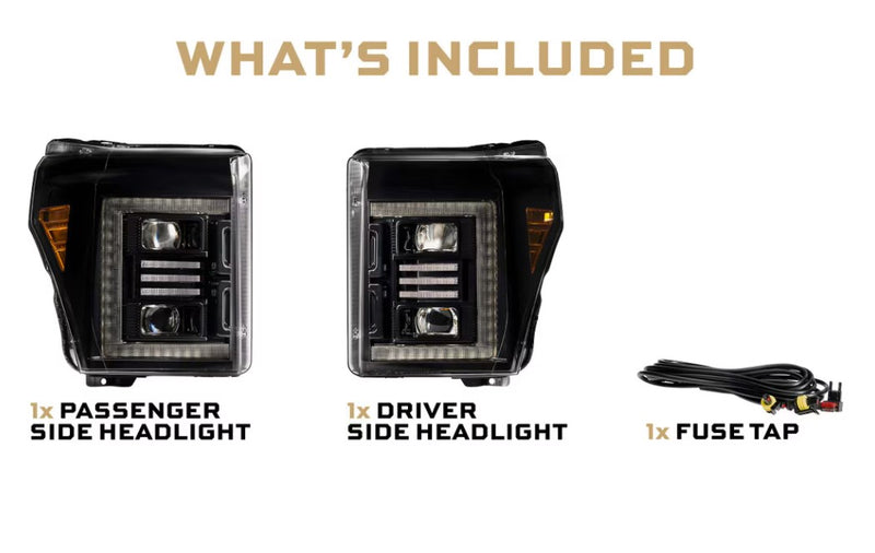 2011-2016 Ford Super Duty: XB HYBRID LED HEADLIGHTS (F250, F350, F450, F550)