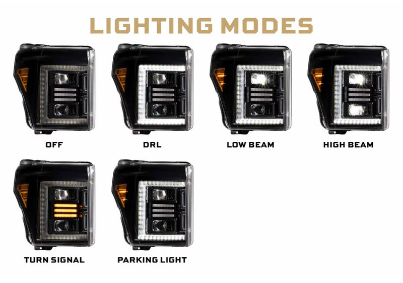 2011-2016 Ford Super Duty: XB HYBRID LED HEADLIGHTS (F250, F350, F450, F550)