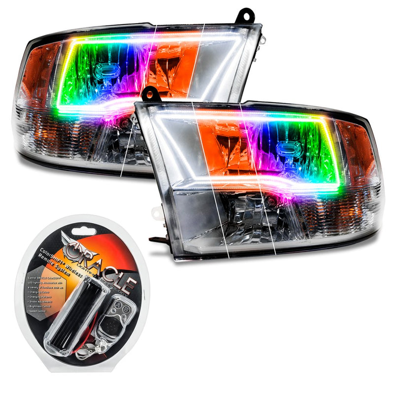 2009-2018 Dodge Ram ColorSHIFT Headlights (Fully Assembled)-Chrome