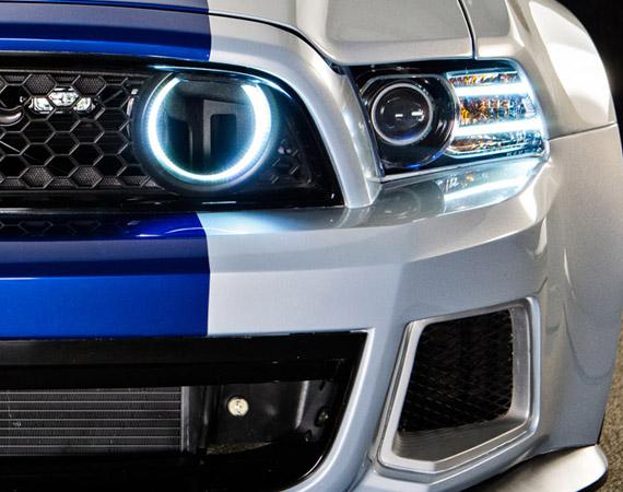 2010-2013 Ford Mustang ORACLE Waterproof Fog Light Halo Kit (Grill Fogs) (Surface Mount)