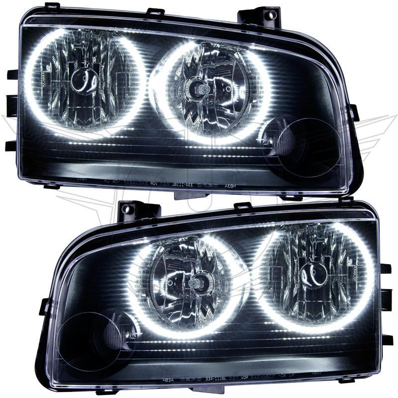 2005-2010 Dodge Charger Halo Headlights FULLY ASSEMBLED (Dual Halo) - NON HID