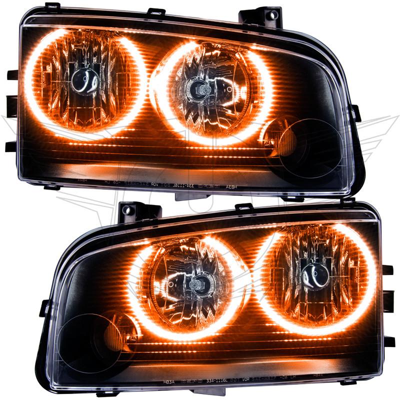 2005-2010 Dodge Charger Halo Headlights FULLY ASSEMBLED (Dual Halo) - Late Model Lighting 2005-2010 Dodge Charger Halo Headlights FULLY ASSEMBLED (Dual Halo) - Late Model Lighting