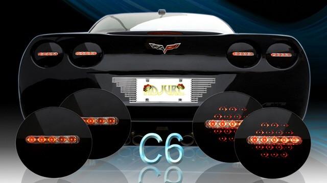 2005-2013 C6 Corvette Vette Lights Midnight Onyx LED Tail Lights (Set)
